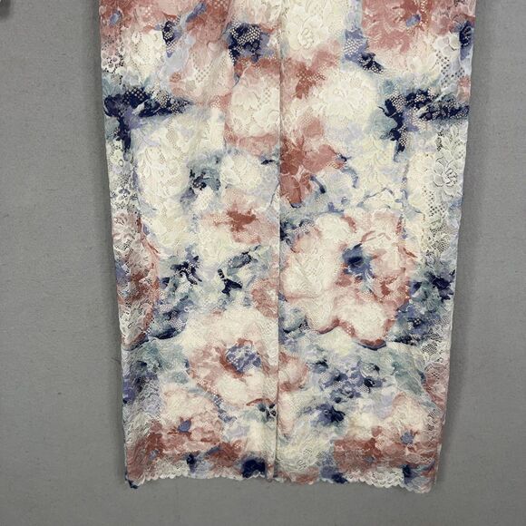 Anthropologie Dress Womens Medium Lace Floral Mock Neck Fitted Long Sleeve Midi - Picture 4 of 16